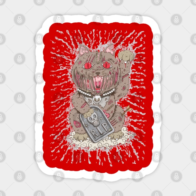 Cat Zombie Sticker by ginanperdana